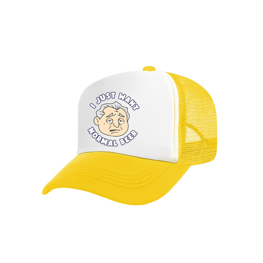 Normal Beer Yellow Trucker Hat